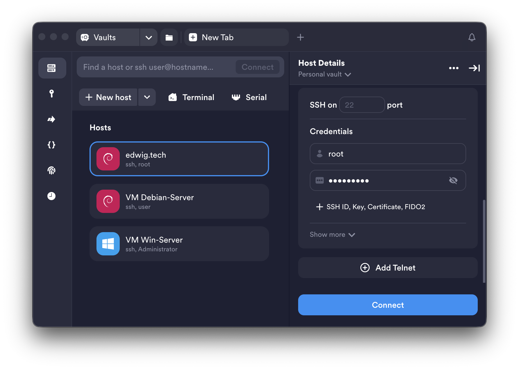 Connexion SSH via Termius